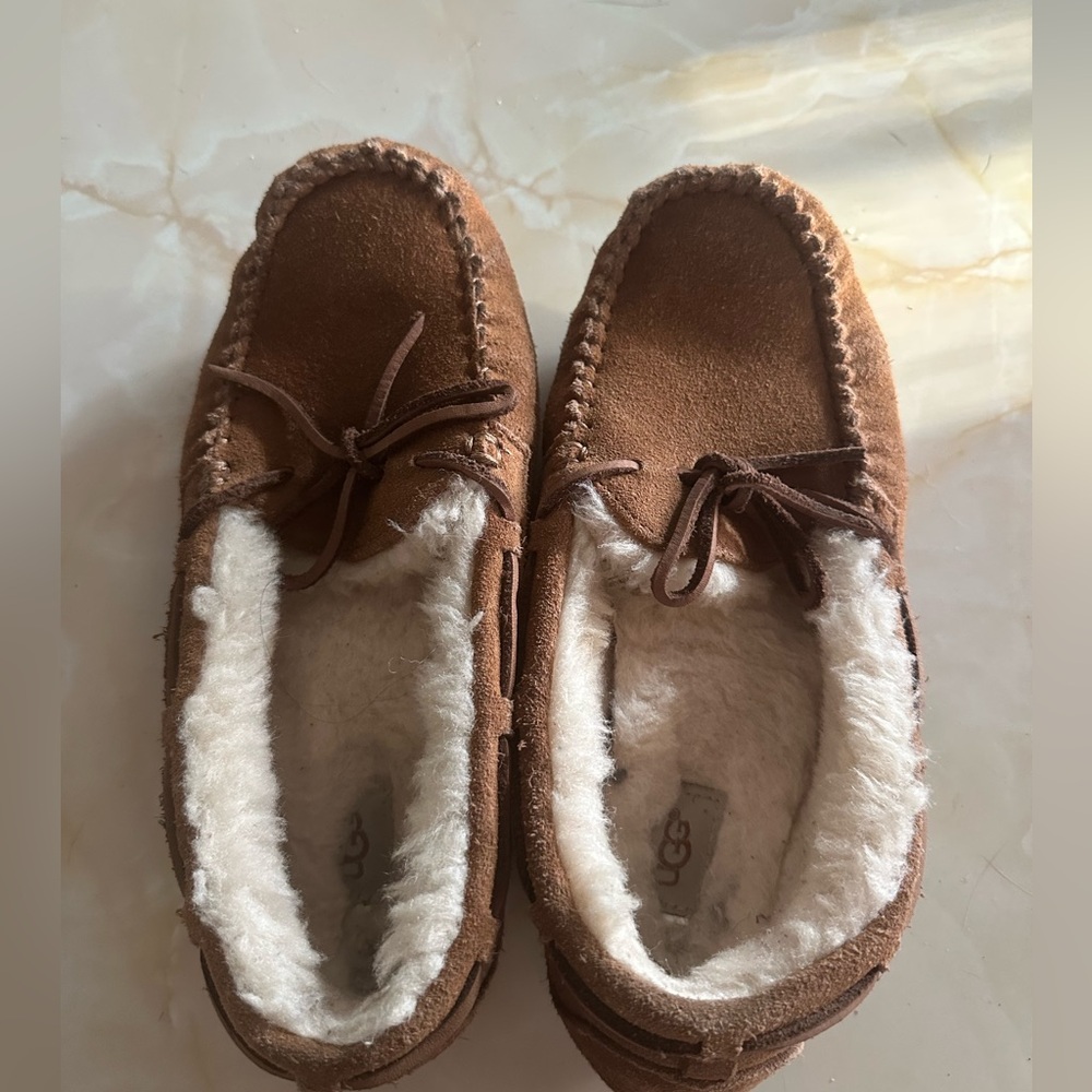 UGG Tan Suede Moccasin Slippers
